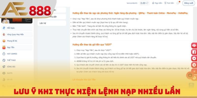 Nạp Tiền AE888 - Thao Tác Đơn Giản, Xử Lý Giao Dịch Nhanh - WINQUARTZ88.BIZ